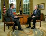 Bush blev interviewet af NBCs Tim Russert. - Foto: AP 