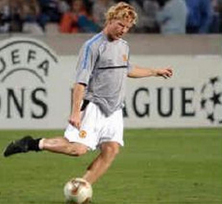 Mads Timm har spillet en kamp i Champions League for Manchester United. Det var mod Maccabi Haifa. - Foto: AP 
