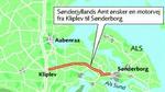 Motorvejen skal gå fra Kliplev til Sønderborg. 