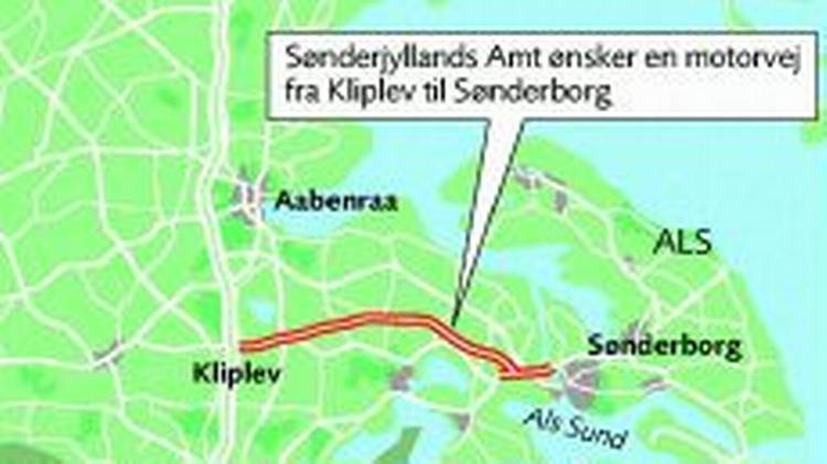 Motorvejen skal gå fra Kliplev til Sønderborg. 