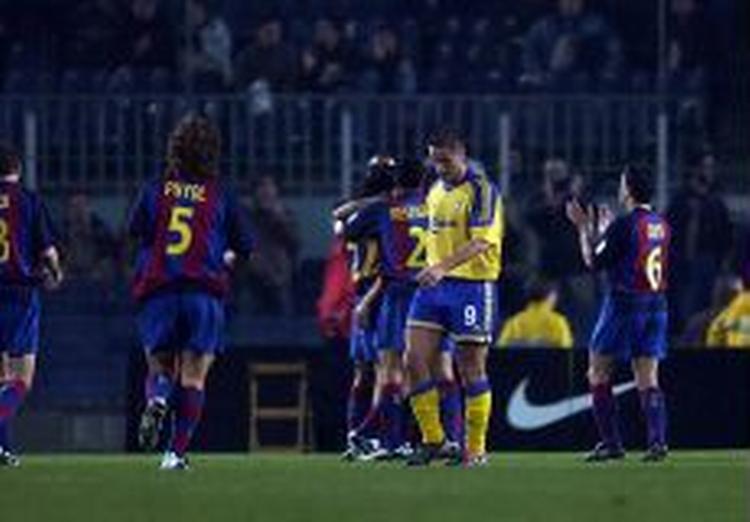 Barcelona-træner Frank Rijkaard havde gerne set flere jubelscener efter scoringer, men forklarede at Brøndbys defensiv holdt Barcelona fra flere mål. - Foto: Finn Frandsen 