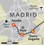 Spansk politi arbejder ud fra den teori, at den ene af de anholdte deltog aktivt i aktionen mod de tre tog-stationer i Madrid. 