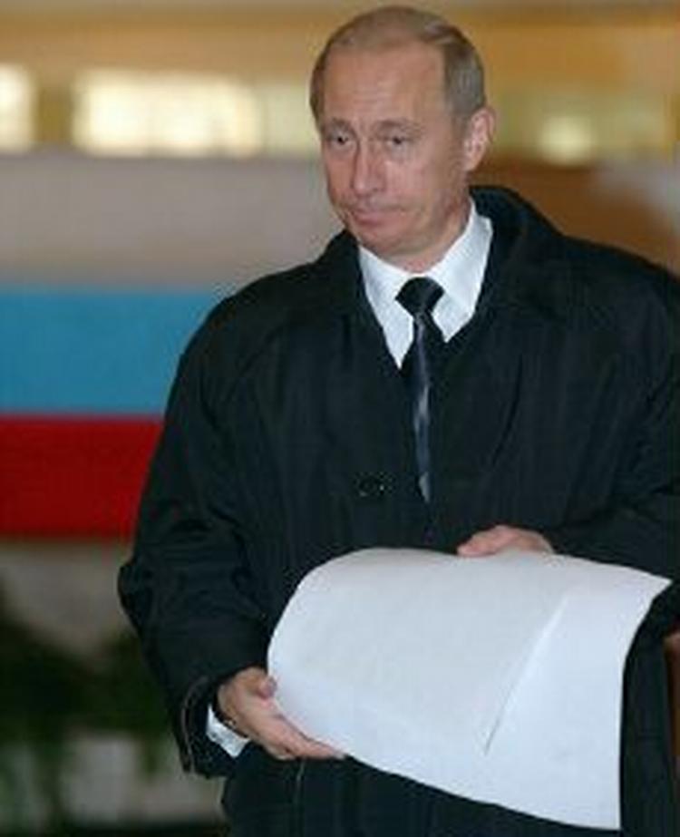 Putins eneste bekymring er, at valgdeltagelsen bliver under 50 procent.- Foto: AP 