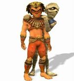 Alle personer i  Sphinx and the Cursed Mummy  er inspireret af egyptisk kunst og mytologi, så mens hovedpersonen Sphinx er inspireret af, ja, sfinksen, ligner mumien Tut mest af alt er en levende rulle toiletpapir 