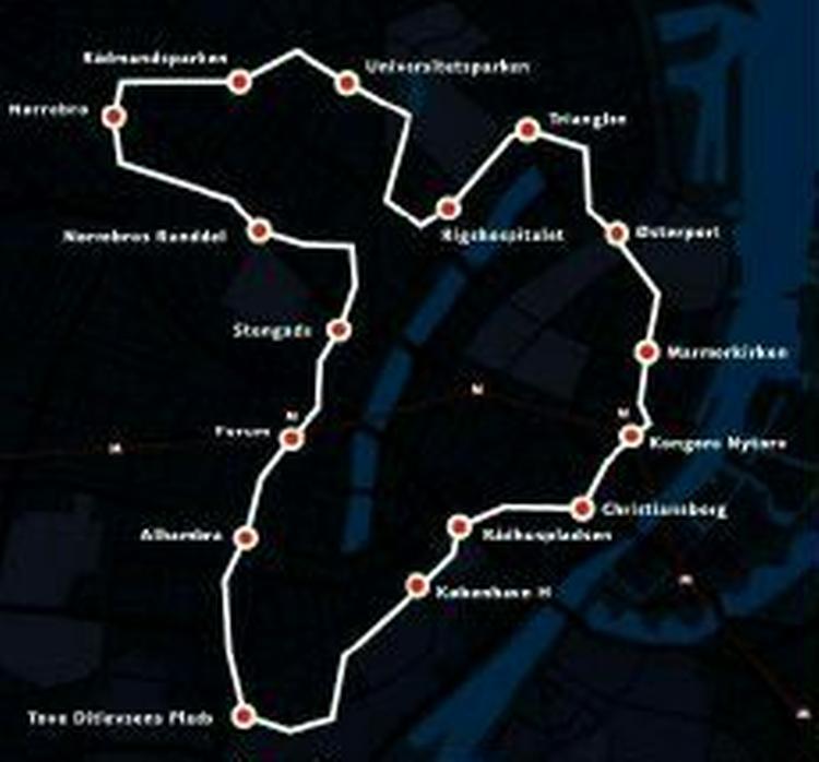 Kort over city-ring 