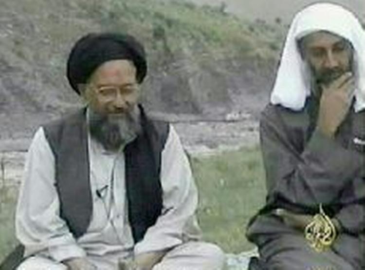 Ayman al-Zawahri sammen med Osama bin Laden. - Arkivfoto: AP 
