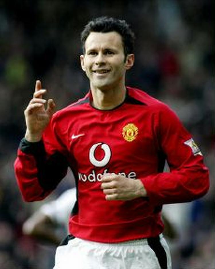 Giggs jubler efter målet til 1-0 mod Tottenham. - Foto: AP 
