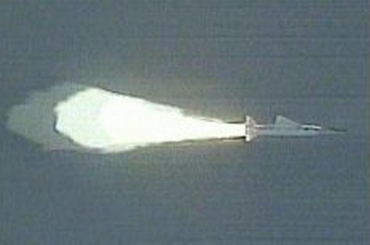 X43-A med fuld knald på. Det førerløse fartøj nåede en tophastighed på 7700 kilomerter i timen. - Foto: AP 