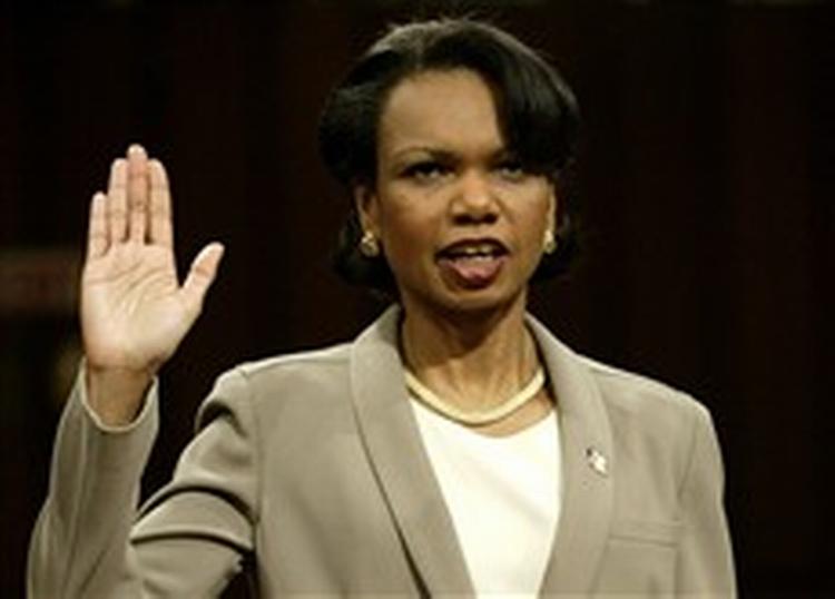 Præsident Bush har rost Condoleeza Rice for hendes forklaring under høringen. - Foto: AP 