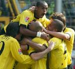 Dortmund-jubel efter en af scoringerne. - Foto: AP 