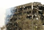 De saudiarabiske sikkerhedsstyrkers bygninger i hovedstaden Ryiadh blev smadret ved eksplosionen. - Foto: AP 