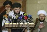 Moqtada al-Sadr under fredagsbønnen i Kufa. - Foto: AP 