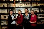 85 år efter grundlæggelsen er holdet på Politikens Oplysning   set fra venstre: Camilla Boesen, Michaela Rosendal, Gertrud Baun og Aase Andreasen.   Foto: Peter Hove Olesen 