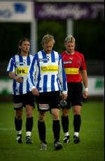 Slukørede Esbjerg-spillere efter nederlaget. - Foto: Jens Dresling 
