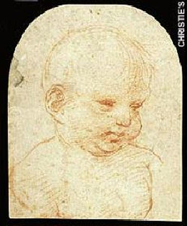 'Head Of A Child' af renæssance-maleren Raphael har ligget gemt i en skuffe i over 100 år. - Foto: AP 
