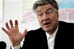 David Lynch prøvede at overbevise de fremmødte om, at meditation kan skabe fred i verden.   Foto: Miriam Dalsgaard 
