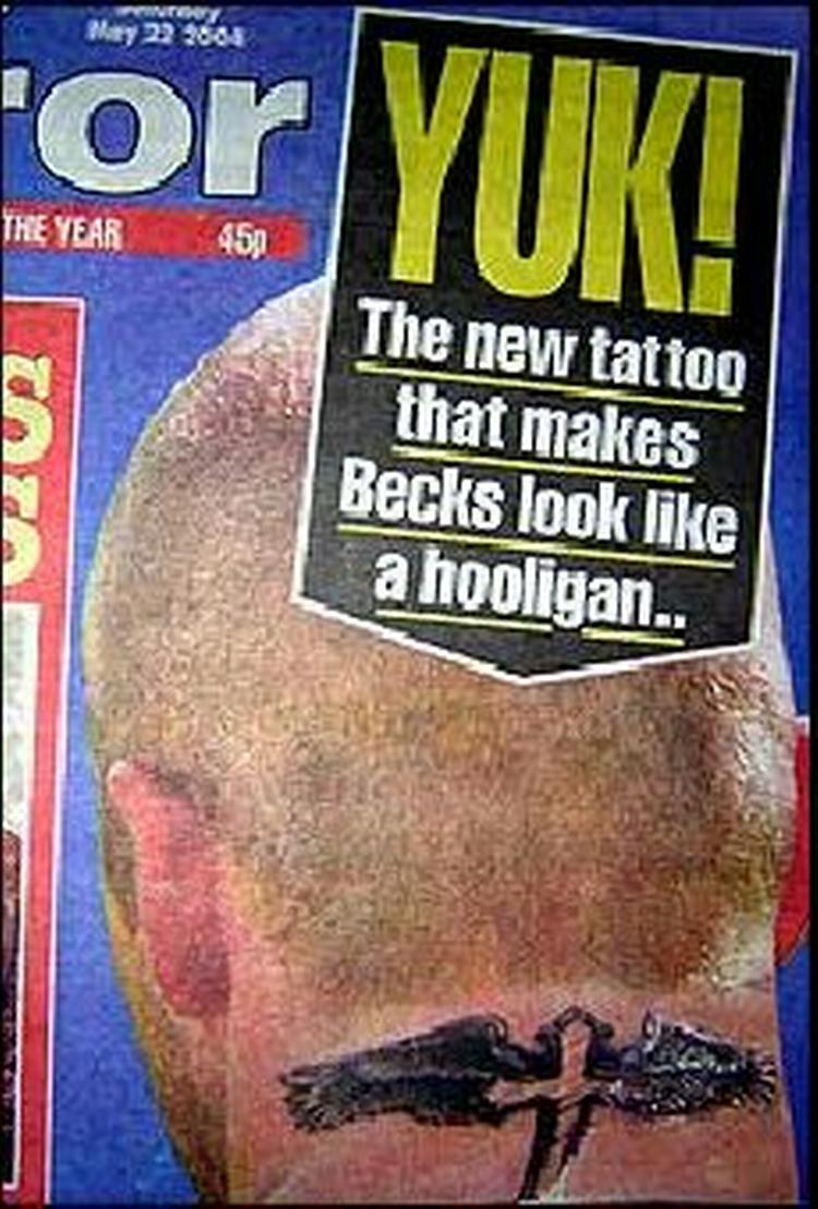 Daily Mirror har ikke meget til overs for David Beckhams nye tatovering. 