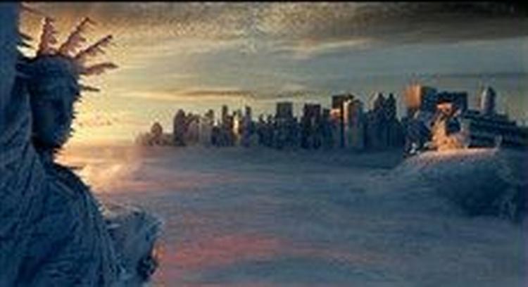 Endnu en katastrofefilm 'The Day After Tomorrow', hvor en isfalge på størrelse med Antarktis' indlandsis knækker af og forårsager vejrkatastrofer overalt på kloden. - Foto: SF-Fox Film 