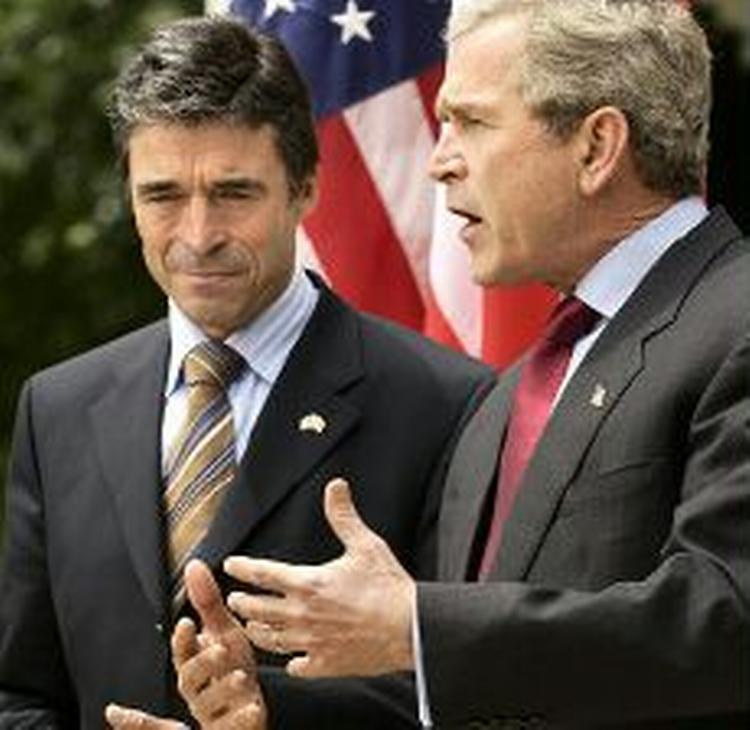 Mødet mellem den danske statsminister og USA´s præsident har ikke haft den store bevågenhed fra den amerikanske presse. - Foto: AP 