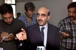 Den pakistanske udenrigsminister Masood Khan på en pressekonference i dag. - Foto: AP 