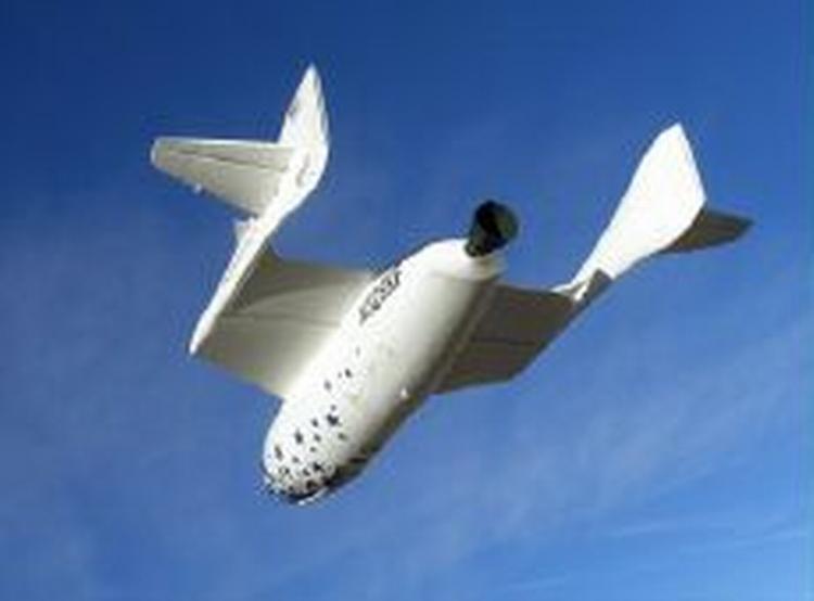 SpaceShipOne er i luften. - Foto: AP 