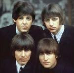 De fire 'Beatler' med John Lennon nederst til højre. - Foto: AP 