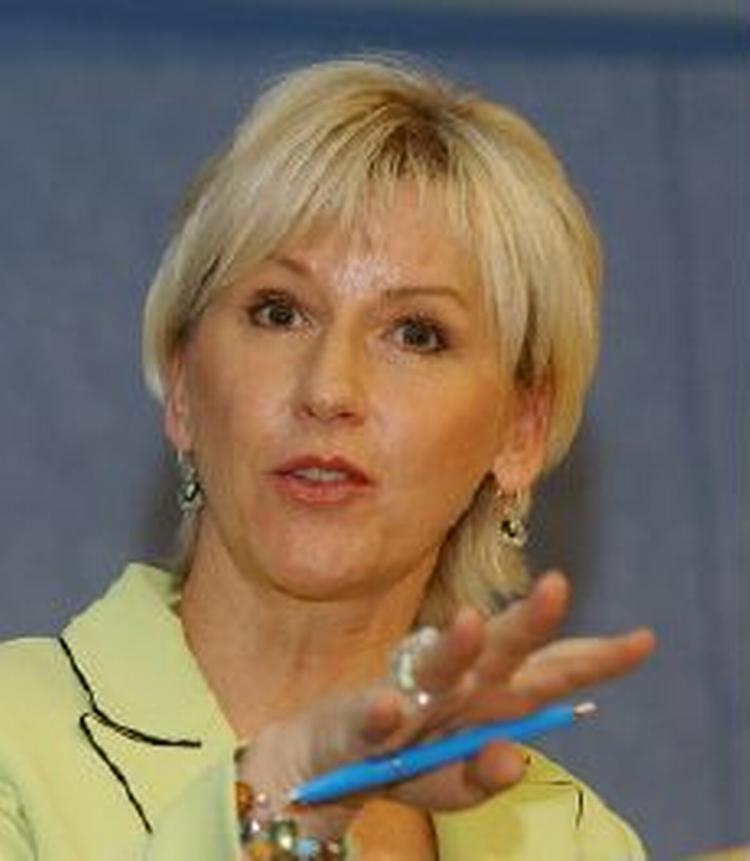 EU's miljøkommissær, Margot Wallström, efter Kommissionens møde i Bruxelles. - Foto: AP 