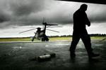 En helikopter fra Flyvestation Værløse deltog i eftersøgningen, men uden held. - Foto: Kåre Viemose 