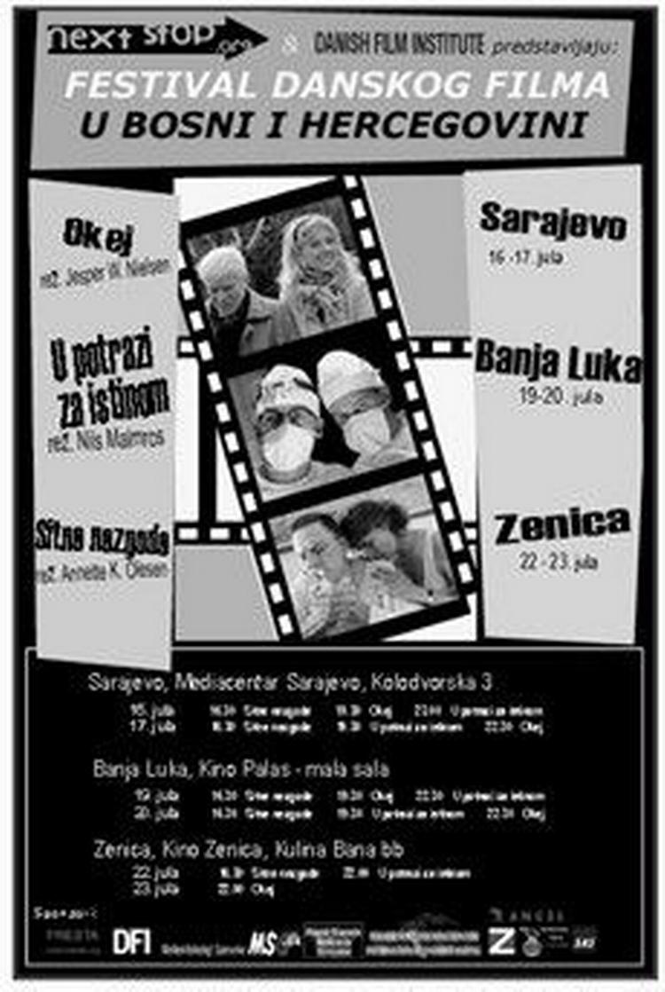 Paprika Steen m.fl. går rent ind i på filmfestivalen i Bosnien. - Foto: Udsnit af plakat 
