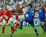 Paul Scholes sidste scoring i landsholdsdragten - 1-1-scoringen mod Kroatien. - Foto: AP 