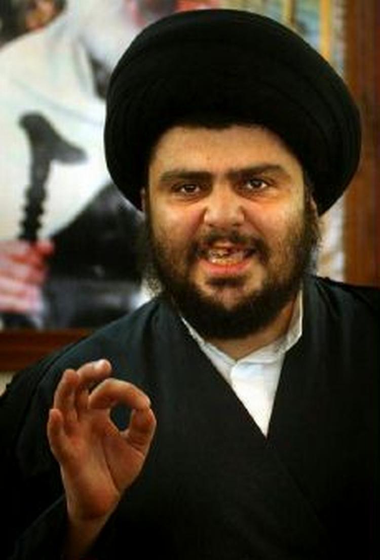 'Jeg bliver i det hellige Najaf indtil min sidste blodsdråbe', siger al-Sadr. - Foto: AP 