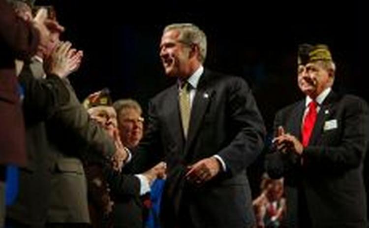 Bush lancerede sin plan under et konvent for krigsveteraner. - Foto: AP 