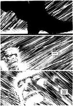 REGNPISK. Marv i den nådesløse regn, der pisker Sin City uden at formå at vaske synderne væk. - Illustration: Frank Miller. 