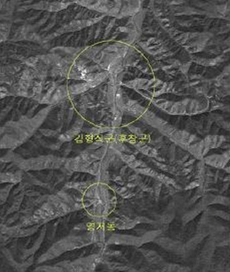 Satellitfoto over området, hvor prøvesprængningen skulle have fundet sted. - Foto: AP 