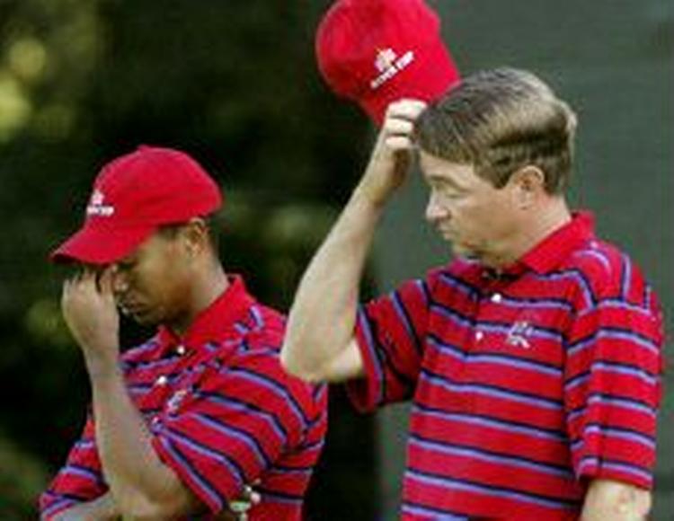 Tiger Woods og Davis Love III har langt fra indfriet forventningerne. - Foto: AP 