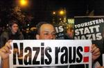 NPDs repræsentation i den tyske delstat Dresden førte straks til demonstrationer. - Foto: AP 
