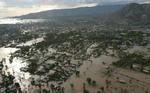 Byen Gonaives er næsten helt forsvundet i vandmasserne på Haiti. - Foto: AP 