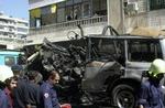 Resterne af bilen som Izz el-Deen al-Sheikh Khalil kørte. - Foto: AP 