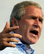 George W. Bush holder Kerry bag sig i den seneste meningsmåling. - Foto: AP 