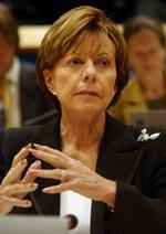 Karin Riis-Jørgensen (V) fra den liberale gruppe havde kun lovprisninger tilovers for 63-årige Kroes. - Foto: AP 