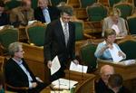 SF's Holger K. Nielsen og S-leder Mogens Lykketoft under åbningsdebatten. - Foto: Finn Frandsen 