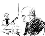 Kontreadmiral Jørn Olesen. - Tegning: Mette Dreyer 
