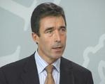 Anders Fogh Rasmussen under dagens pressemøde. - Foto: Local Eyes 