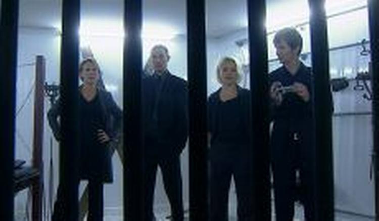 Ingrid Dahl, Fischer, Gaby og La Cour i Rejseholdet. - Foto: DR 