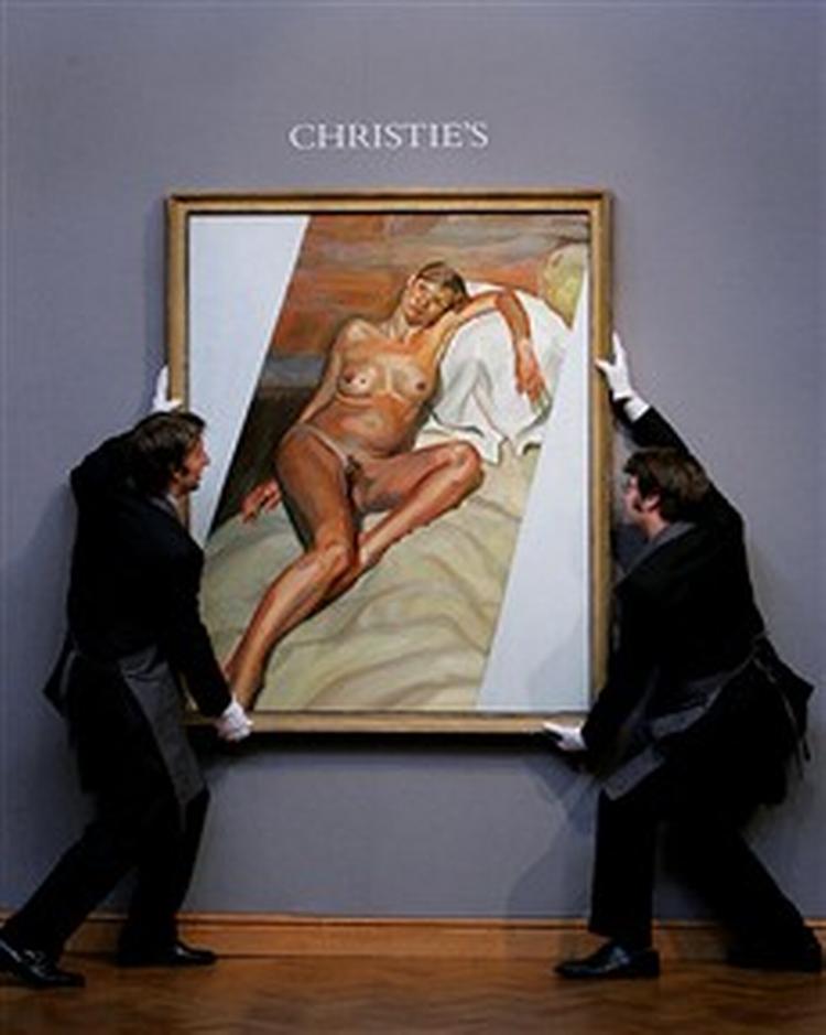 Kate Moss malet af Lucian Freud. - Foto: AP 