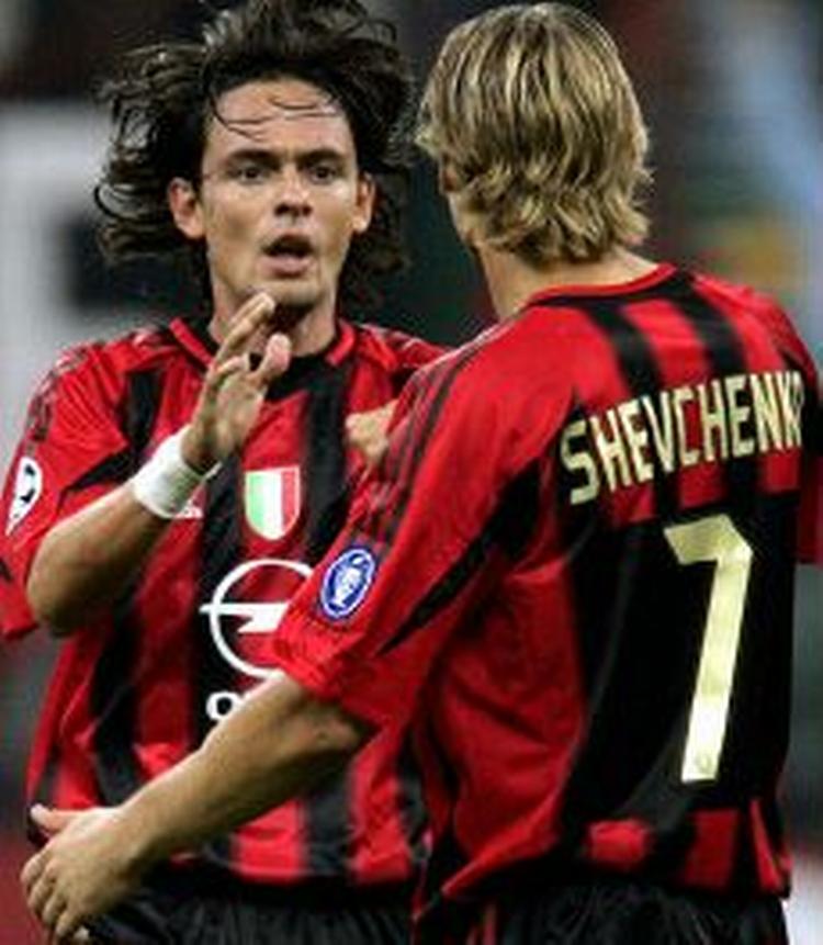 A.C. Milans stjerneangriber Filippo Inzaghi er ude med skade i kampen mod Barcelona. - Foto: AP 