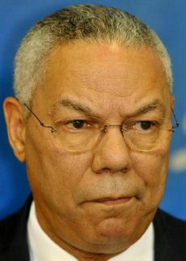 Colin Powell mødtes med Yassir Arafat i 2002. - Foto: AP 