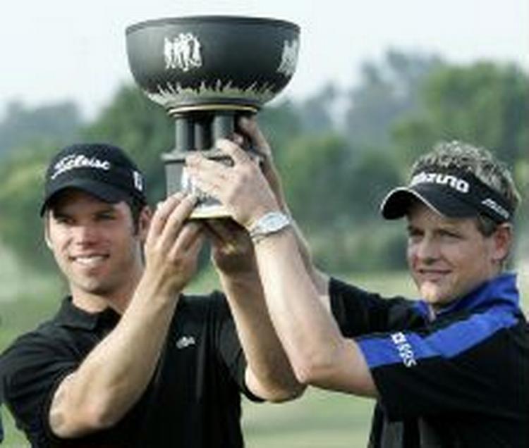 De britiske vindere af turneringen i Sevilla, Paul Casey og Luke Donald. - Foto: AP 