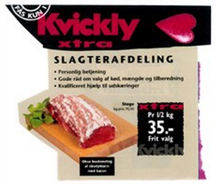 Billig oksetyktarm til salg i Kvickly. Se forstørrelse. 