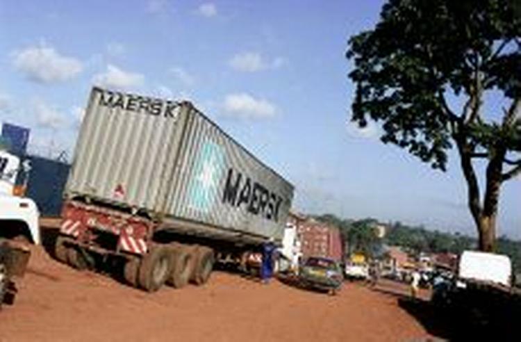 En Mærks container på vej gennem Uganda i det fattige Afrika. - Foto: Thomas Borberg 